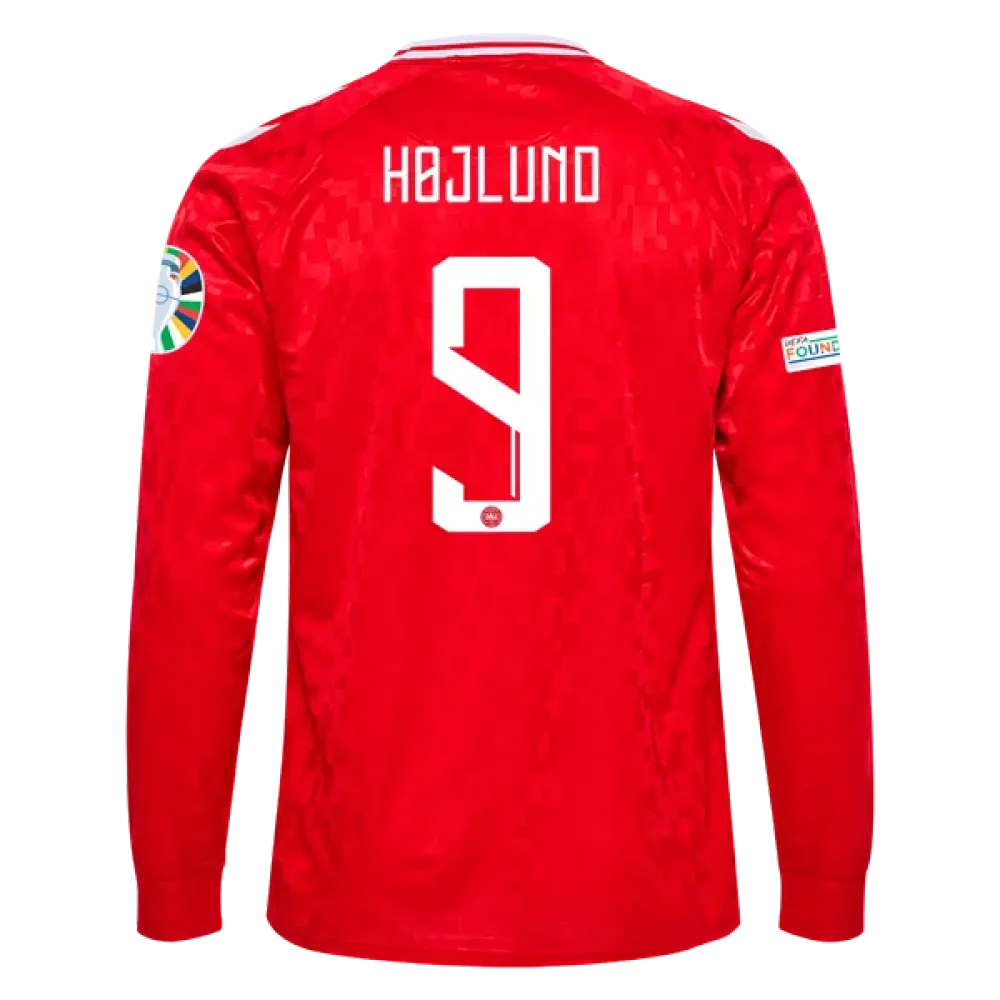 Rasmus Højlund Denmark 24/25 Long Sleeve Home Jersey