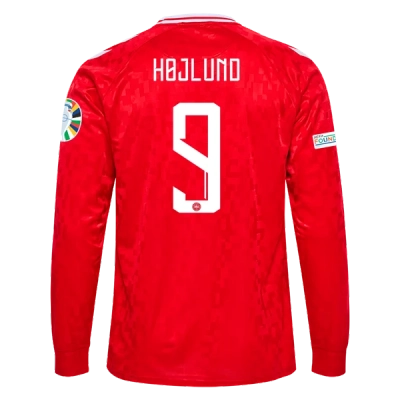 Rasmus Højlund Denmark 24/25 Long Sleeve Home Jersey 01