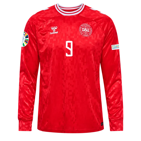 Rasmus Højlund Denmark 24/25 Long Sleeve Home Jersey
