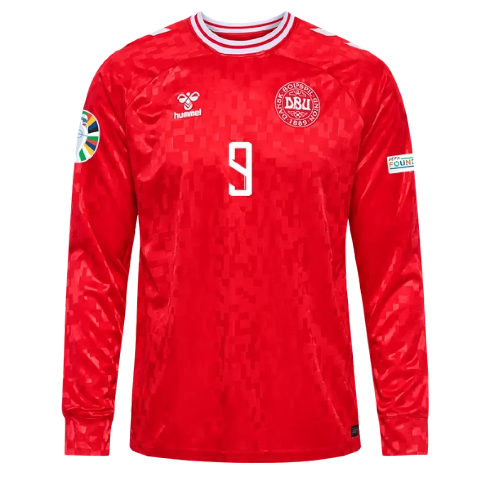 Rasmus Højlund Denmark 24/25 Long Sleeve Home Jersey