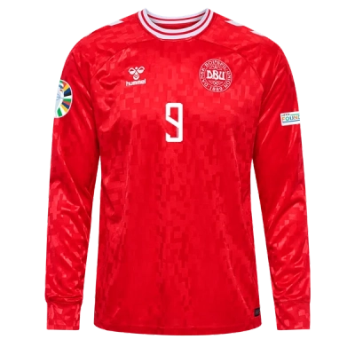 Rasmus Højlund Denmark 24/25 Long Sleeve Home Jersey 02