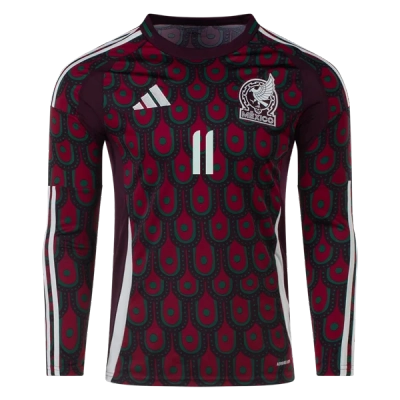Santiago Giménez Mexico 24/25 Long Sleeve Home Jersey 02