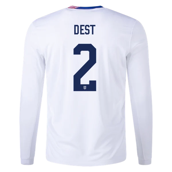Sergiño Dest USMNT 24/25 Long Sleeve Home Jersey