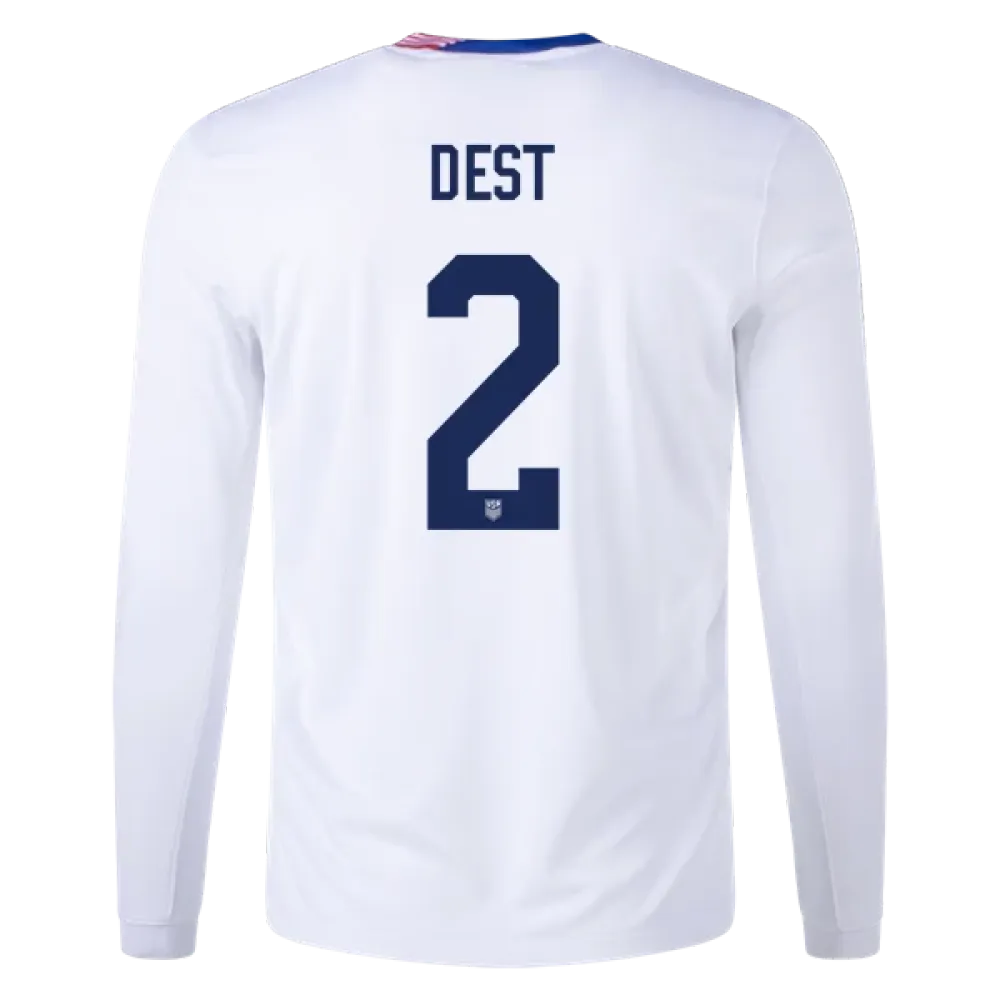 Sergiño Dest USMNT 24/25 Long Sleeve Home Jersey