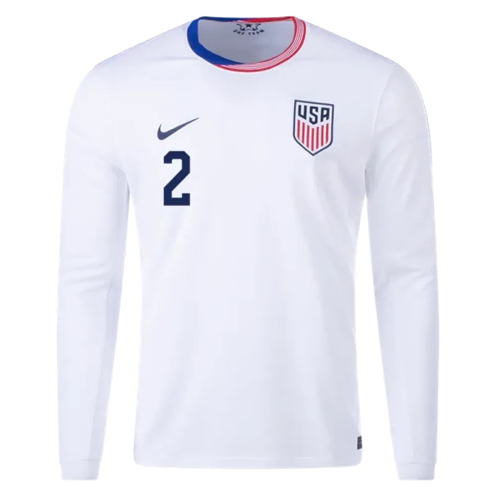Sergiño Dest USMNT 24/25 Long Sleeve Home Jersey