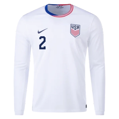 Sergiño Dest USMNT 24/25 Long Sleeve Home Jersey 02