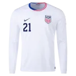 Timothy Weah USMNT 24/25 Long Sleeve Home Jersey