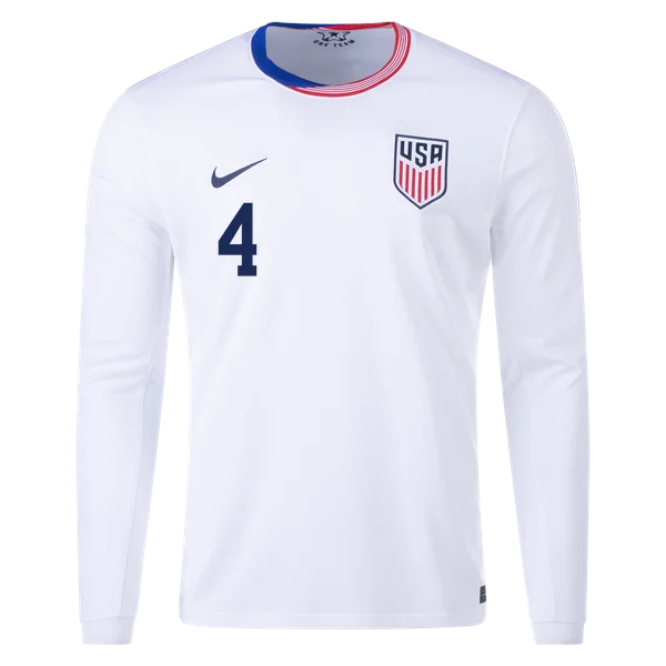 Tyler Adams USMNT 24/25 Long Sleeve Home Jersey