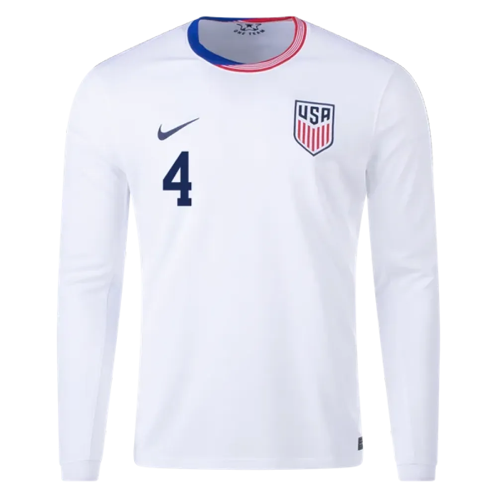 Tyler Adams USMNT 24/25 Long Sleeve Home Jersey
