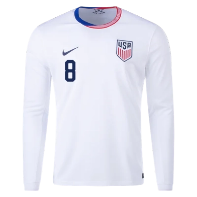 Weston McKennie USMNT 24/25 Long Sleeve Home Jersey 02