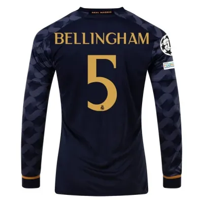 La Liga Men's Replica Bellingham Real Madrid Long Sleeve Away Jersey 23/24 01