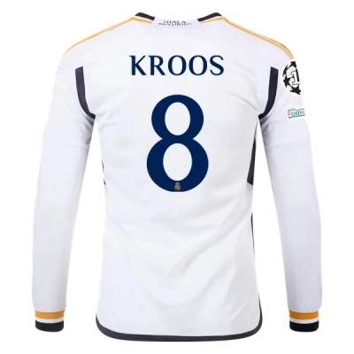La Liga Men's Replica Kroos Real Madrid Long Sleeve Home Jersey 23/24 01