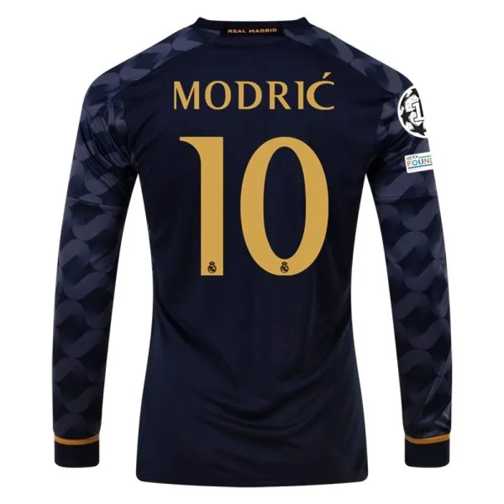 La Liga Men's Replica Modric Real Madrid Long Sleeve Away Jersey 23/24