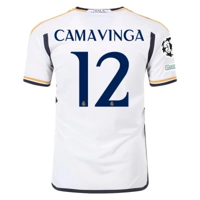 La Liga Men's Replica Camavinga Real Madrid Home Jersey 23/24 01