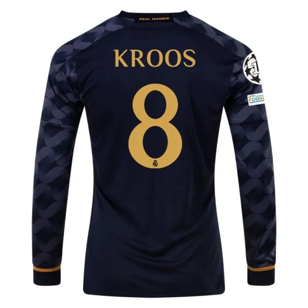 La Liga Men's Replica Kroos Real Madrid Long Sleeve Away Jersey 23/24