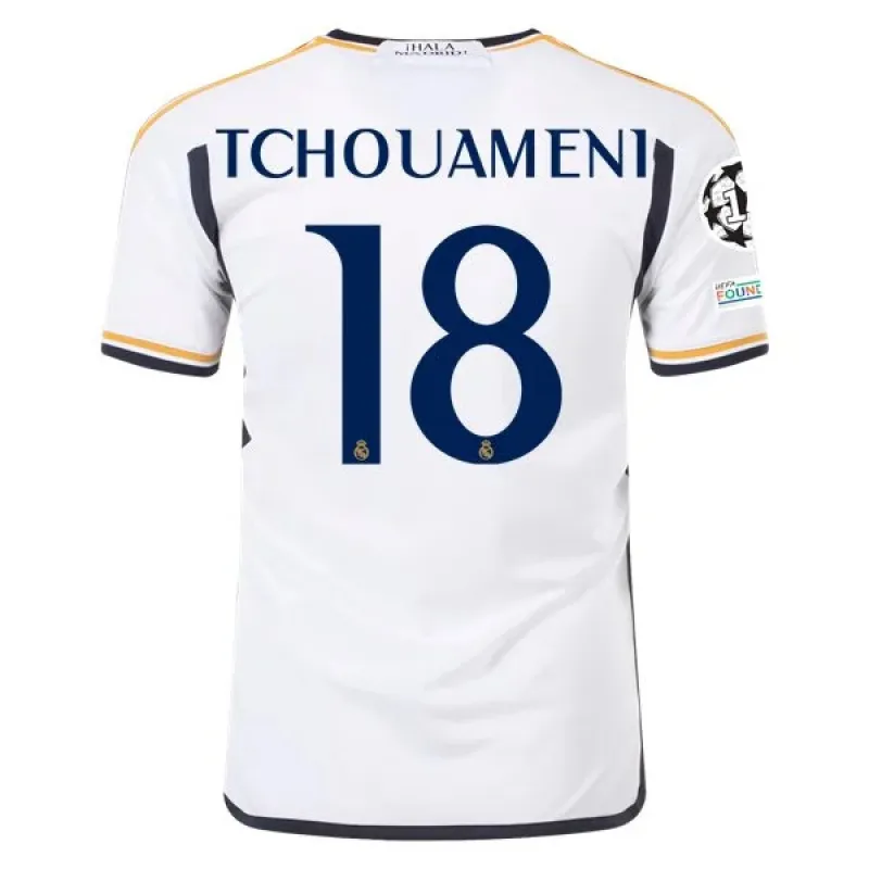 La Liga Men's Replica Tchouameni Real Madrid Home Jersey 23/24