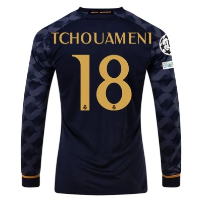 La Liga Men's Replica Tchouameni Real Madrid Long Sleeve Away Jersey 23/24 01
