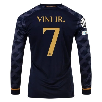 La Liga Men's Replica Vini Jr. Real Madrid Long Sleeve Away Jersey 23/24 01