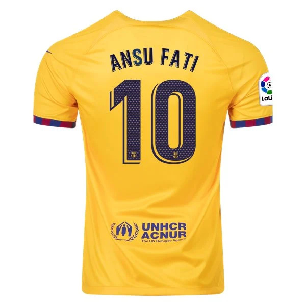 La Liga Men's Replica Ansu Fati Barcelona Fourth Jersey 22/23