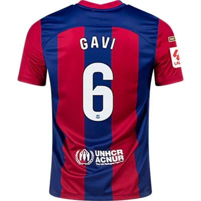 La Liga Men's Replica Gavi Barcelona Home Jersey 23/24 01