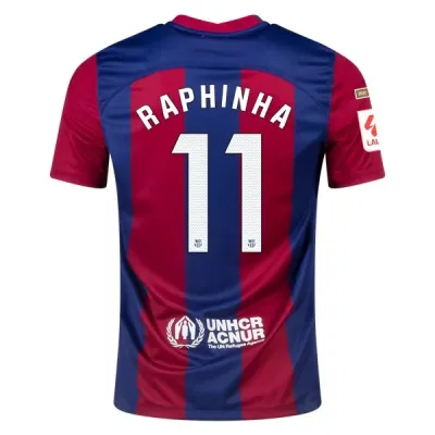 La Liga Men's Replica Raphinha Barcelona Home Jersey 23/24 01