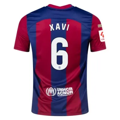 La Liga Men's Replica Xavi Barcelona Home Jersey 23/24 01