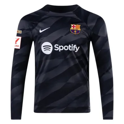 La Liga Men's Replica Ter Stegen Barcelona Long Sleeve Goalkeeper Jersey 23/24 01