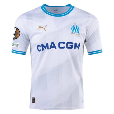 Ligue 1 Men's Replica Marseille Home Jersey 23/23 - UEL 01