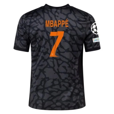 Ligue 1 Men's Replica Mbappe Paris Saint-Germain Third Jersey 23/24 - UCL 01
