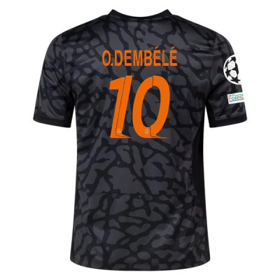 Ligue 1 Men's Replica O. Dembele Paris Saint-Germain Third Jersey 23/24 - UCL 01