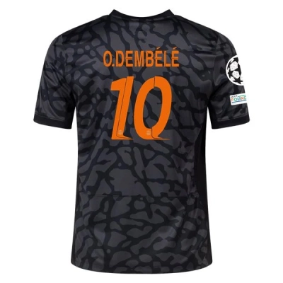 Ligue 1 Men's Replica O. Dembele Paris Saint-Germain Third Jersey 23/24 - UCL 01