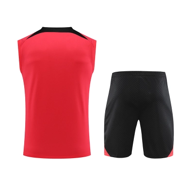 Ligue 1 23/24 Paris FC Soccer Vest Training Suit Bright Red 02