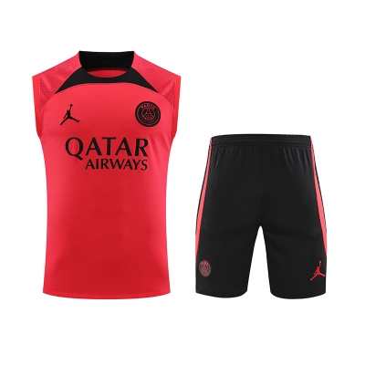 Ligue 1 23/24 Paris FC Soccer Vest Training Suit Bright Red 01