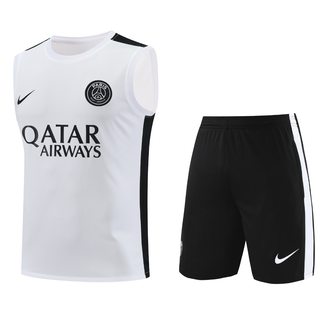 Ligue 1 23/24 Paris FC Soccer Vest Training Suit White and Black