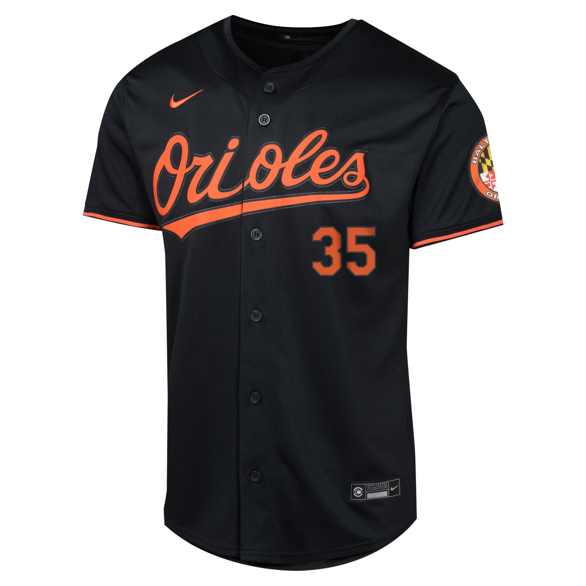 Men's Baltimore Orioles Adley Rutschman Black Alternate Elite Jersey