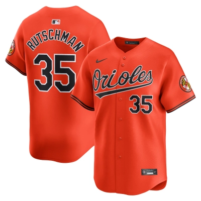 Men's Baltimore Orioles Adley Rutschman Orange Alternate Elite Jersey 01