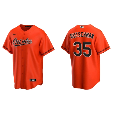 Men's Baltimore Orioles Adley Rutschman Orange Alternate Replica Player Name Jersey 01