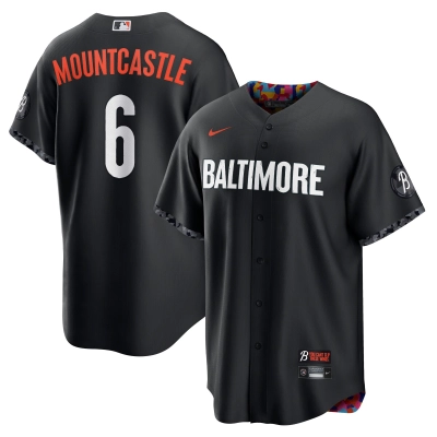 Men's Baltimore Orioles Ryan Mountcastle Black City Connect Replica Player Name Jersey 01