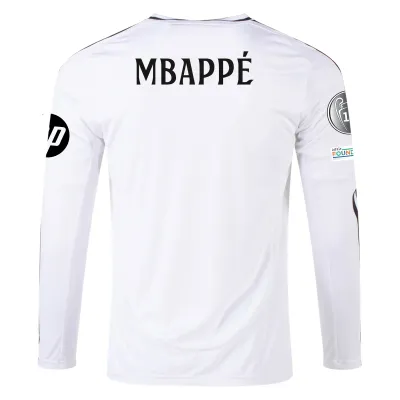 Kylian Mbappé Real Madrid 24/25 Long Sleeve Home Jersey 01