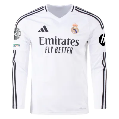 Kylian Mbappé Real Madrid 24/25 Long Sleeve Home Jersey 02
