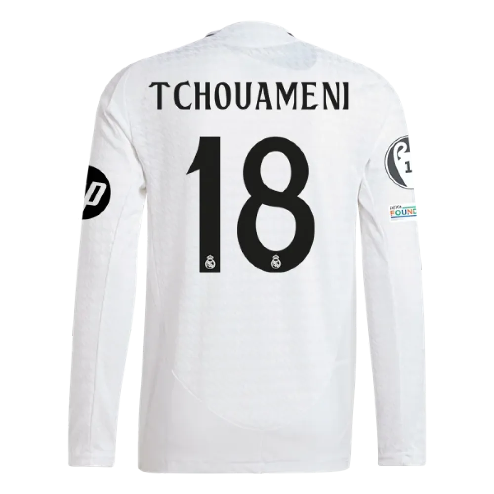 Aurélien Tchouaméni Real Madrid 24/25 Player Long Sleeve Home Jersey