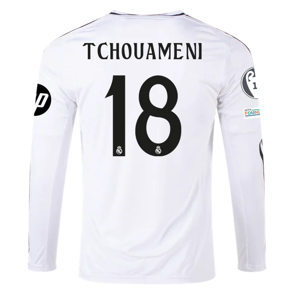 Aurélien Tchouaméni Real Madrid 24/25 Long Sleeve Home Jersey