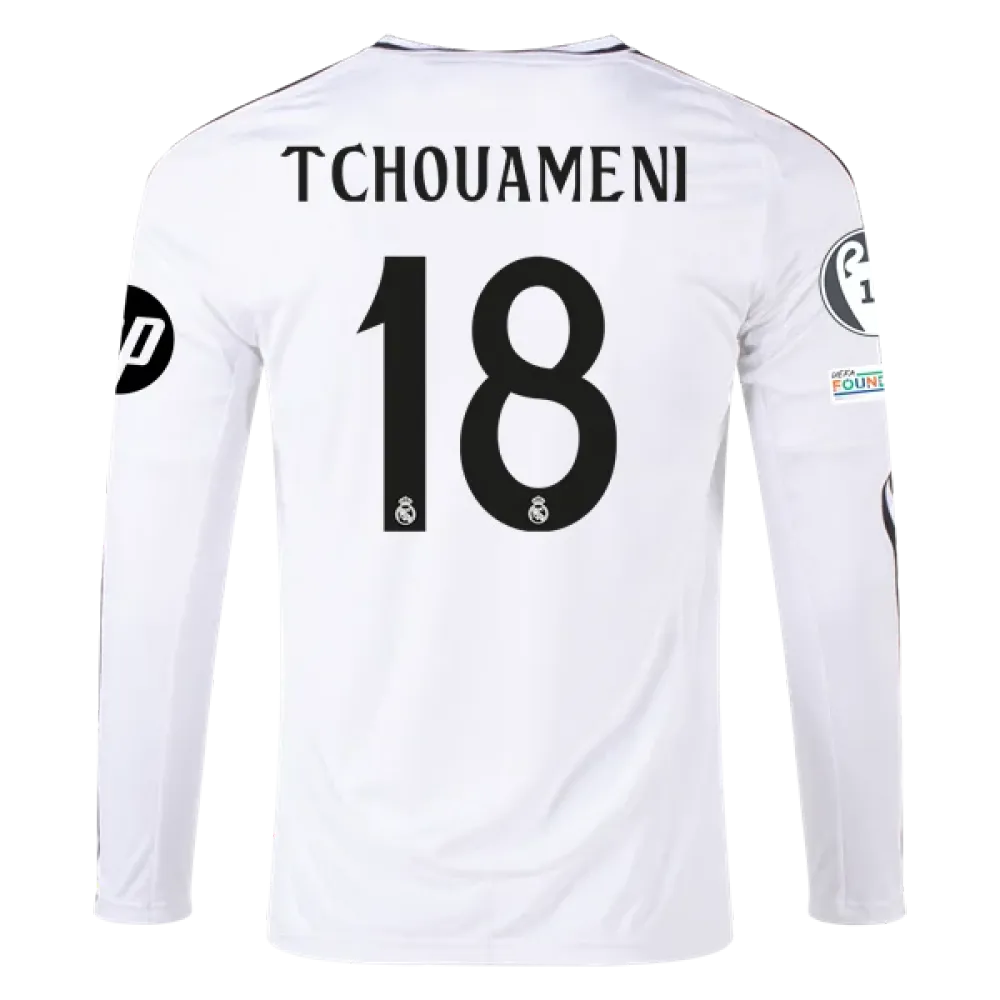 Aurélien Tchouaméni Real Madrid 24/25 Long Sleeve Home Jersey