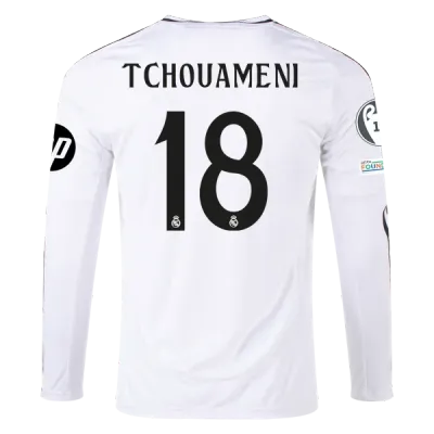 Aurélien Tchouaméni Real Madrid 24/25 Long Sleeve Home Jersey 01