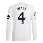 David Alaba Real Madrid 24/25 Player Long Sleeve Home Jersey