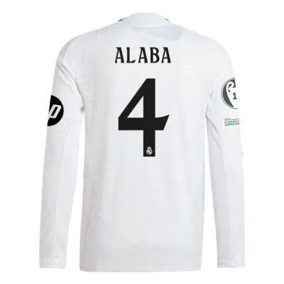 David Alaba Real Madrid 24/25 Player Long Sleeve Home Jersey 01