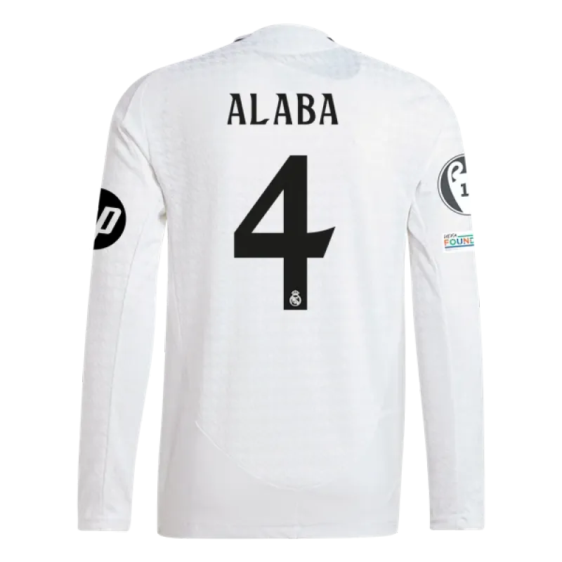 David Alaba Real Madrid 24/25 Player Long Sleeve Home Jersey