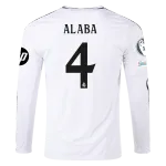 David Alaba Real Madrid 24/25 Long Sleeve Home Jersey