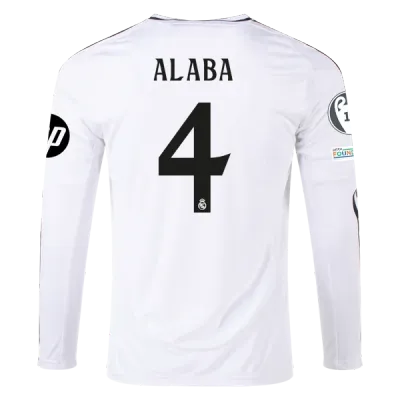 David Alaba Real Madrid 24/25 Long Sleeve Home Jersey 01