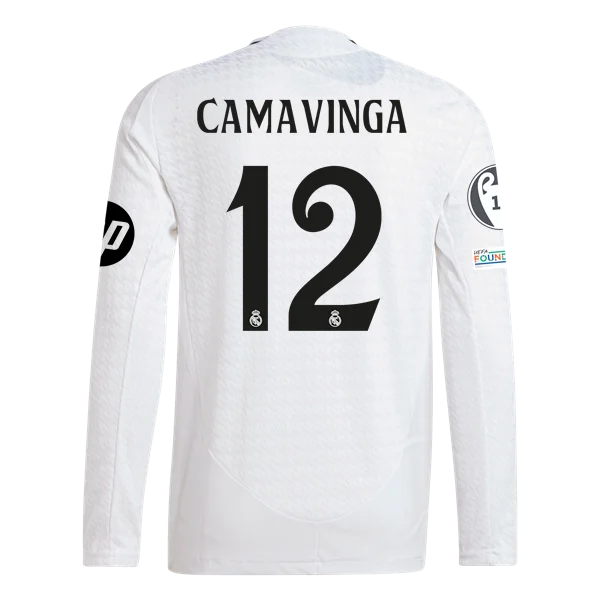 Eduardo Camavinga Real Madrid 24/25 Player Long Sleeve Home Jersey
